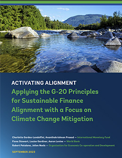 Cover image of report for: Activating Alignment: Applying the G-20 Principles for Sustainable Finance Alignment with a Focus on Climate Change Mitigation