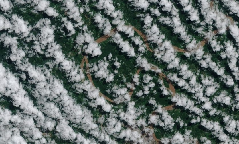 Satellite image of the Yurimaguas area in the Peruvian Amazon.