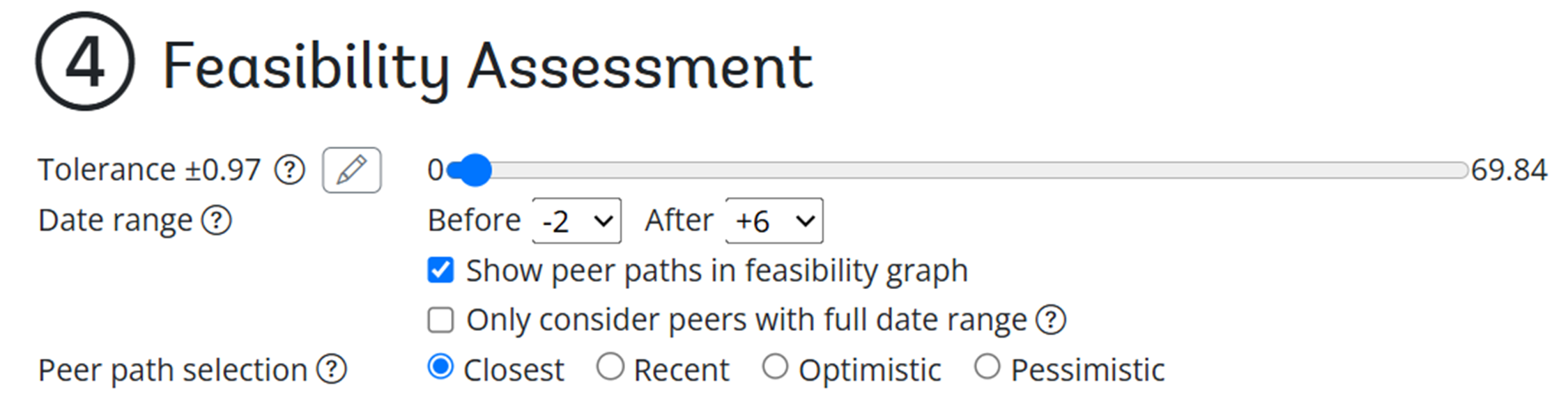 Advanced feasibility options